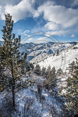 Light snow in Clear Creek Canyon
